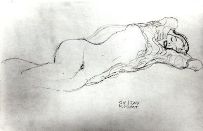 Reclining Woman by Gustav Klimt
